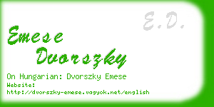 emese dvorszky business card